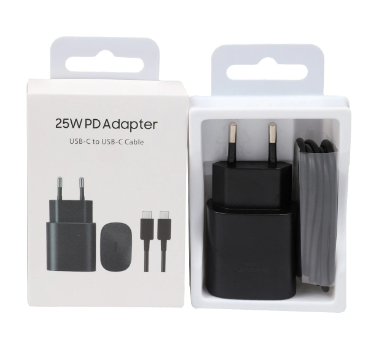 High Quality Original Samsung 45W/25W PD USB-C Adapter, USB-C to USB (5A) 1M Cable, Apple USB-C to Lightning 1M Cable, and USB-C Data Cable – Sold Separately