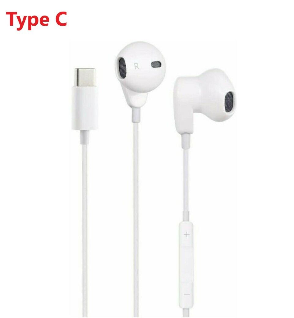 Genuine Apple Earpods with Wired USB-C & Lightning Cable for Samsung Galaxy S7-9, S20/S20+/S20 Ultra, S10/S10+/S10 Ultra, Note 20/Note 20 Ultra, S21/S21 Plus/S21 Ultra, iPhone, and iPad Pro