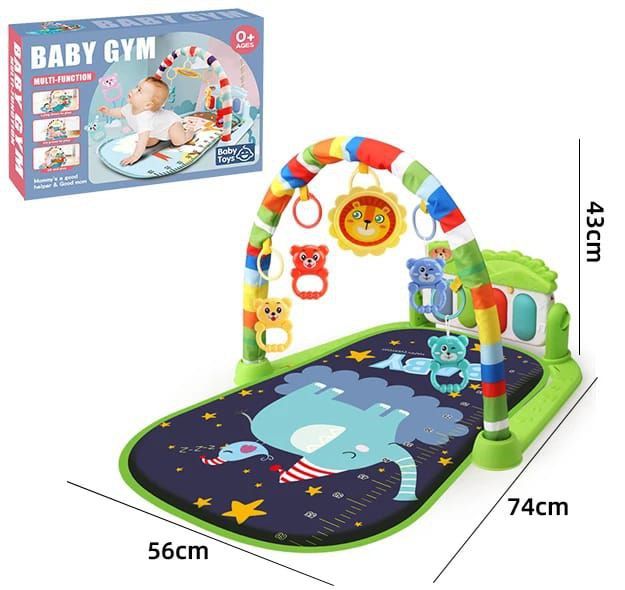 Fashion Baby Gym Playmat Deluxe Kick & Play Piano Gym & Maracas with Smart Stages Learning Content,5 Linkable Toys & 2 Soft Rattles For Newborn To Toddler (0-36M)