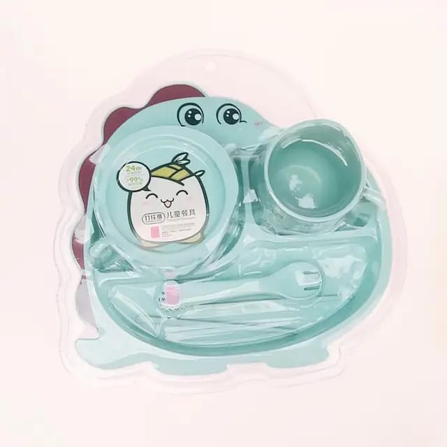 Quality Silicone Baby Feeder Set – Includes Plate, Cup, Spoon, Fork, and Bib for Safe, Mess-Free Mealtimes