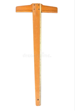 Wooden T-Square Ruler Tool with Inch and Centimeter Measures for Architectural and Engineering Drawing