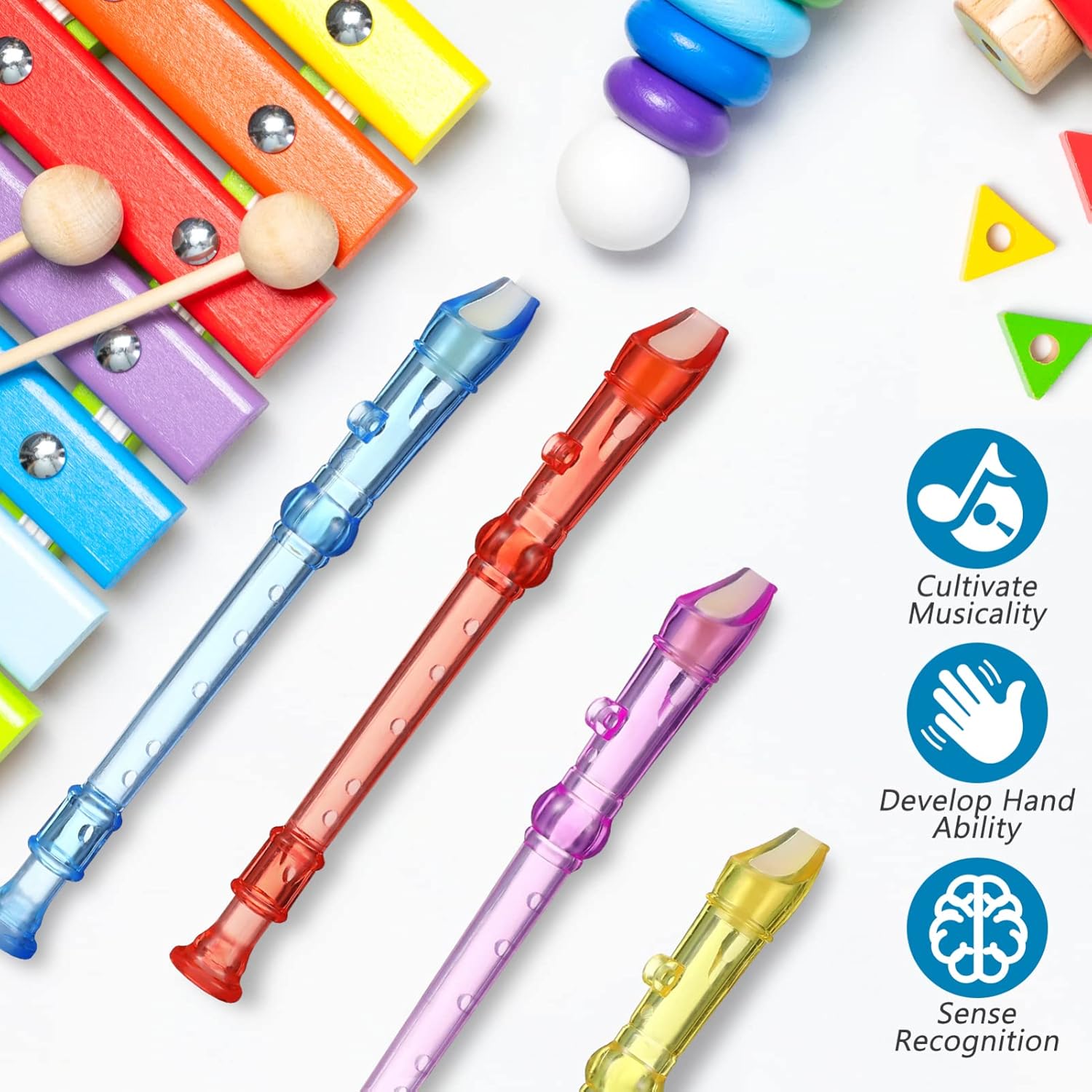 Plastic Recorder 6-Hole Mini Orchestra Musical Instrument - Perfect for Students, Beginners, and Kids