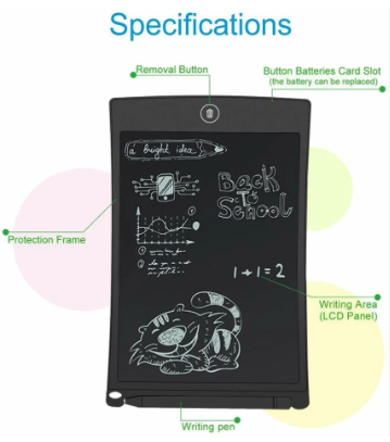 Smart 8.5-Inch LCD Writing Tablet for Kids & Adults – E-Note Pad, Doodle Board, Learning Gift with Smart Lock & Single-Tap Erase