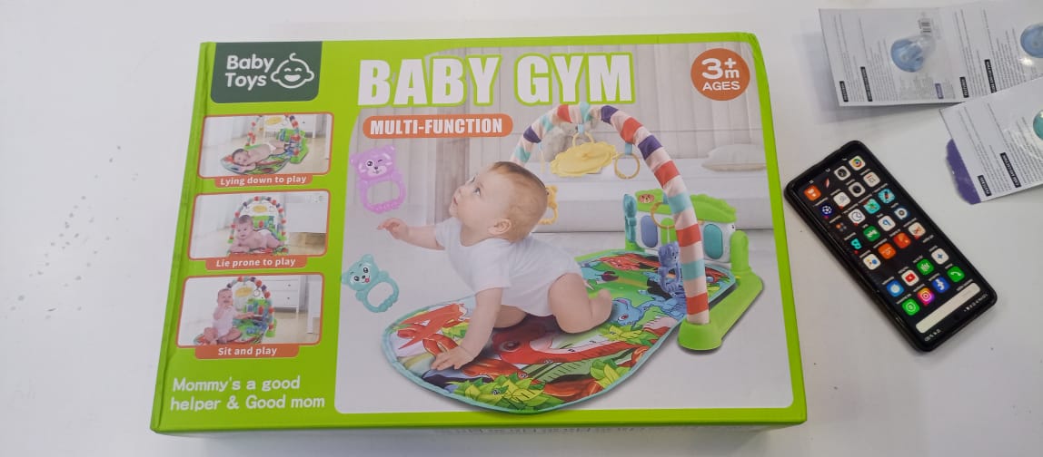 Fashion Baby Gym Playmat Deluxe Kick & Play Piano Gym & Maracas with Smart Stages Learning Content,5 Linkable Toys & 2 Soft Rattles For Newborn To Toddler (0-36M)