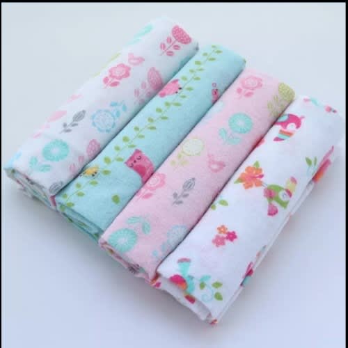 🍼 Quality Fashion Newborn Flannel / Receving Blanket 4 Pcs – Soft, Breathable & Skin-Friendly Baby Receiving Blanket (76 x 76 cm)
