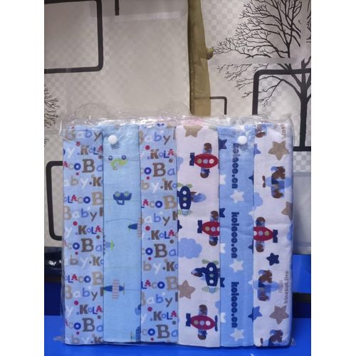 Fashion Newborn 🍼 Flannel / Receving Blanket 6 Pcs – Soft, Breathable & Skin-Friendly Baby Receiving Blanket (76 x 76 cm)