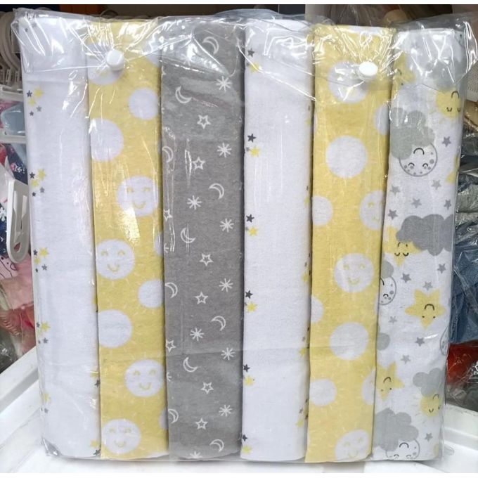 Fashion Newborn 🍼 Flannel / Receving Blanket 6 Pcs – Soft, Breathable & Skin-Friendly Baby Receiving Blanket (76 x 76 cm)