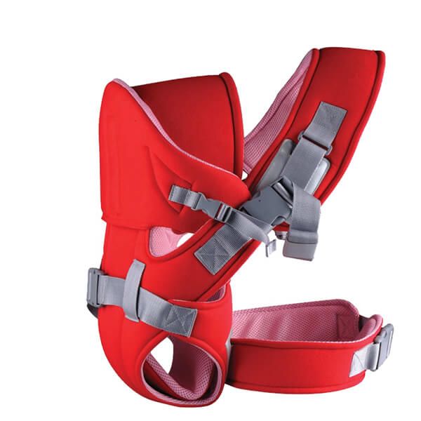 👶 6-in-1 Ergonomic Baby Carrier with Lumbar Support – Red & Blue (For Babies 4 to 18 Months / Supports Up to 14 kg)
