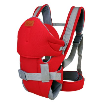 👶 6-in-1 Ergonomic Baby Carrier with Lumbar Support – Red & Blue (For Babies 4 to 18 Months / Supports Up to 14 kg)