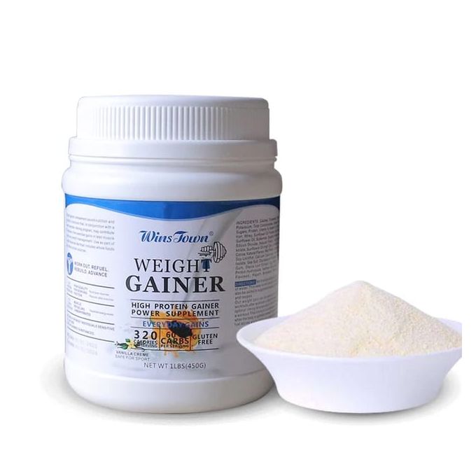 WINSTOWN Weight Gainer Powder (450g Pack, 25g Protein, 60g Carbs) – Dietary Supplement for Muscle Mass, Weight Gain, and Muscle Recovery