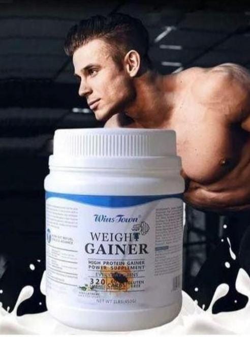 WINSTOWN Weight Gainer Powder (450g Pack, 25g Protein, 60g Carbs) – Dietary Supplement for Muscle Mass, Weight Gain, and Muscle Recovery