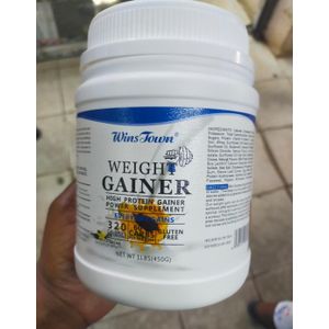 WINSTOWN Weight Gainer Powder (450g Pack, 25g Protein, 60g Carbs) – Dietary Supplement for Muscle Mass, Weight Gain, and Muscle Recovery