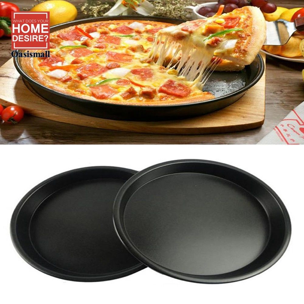 3-Piece Non-Stick Carbon Steel Pizza Pan Set – 24cm, 26cm, 27cm – Smooth Edge, Oven & Dishwasher Safe