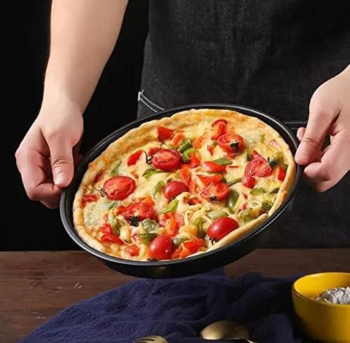 3-Piece Non-Stick Carbon Steel Pizza Pan Set – 24cm, 26cm, 27cm – Smooth Edge, Oven & Dishwasher Safe
