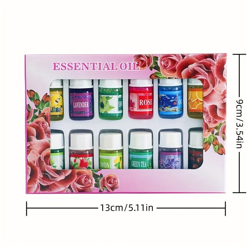 🌿 Essential Oils Set – 12-Piece Aromatherapy Oils for Diffusers & Humidifiers (3ml Each) | Ideal for Relaxation, Freshening Rooms, and Household Use