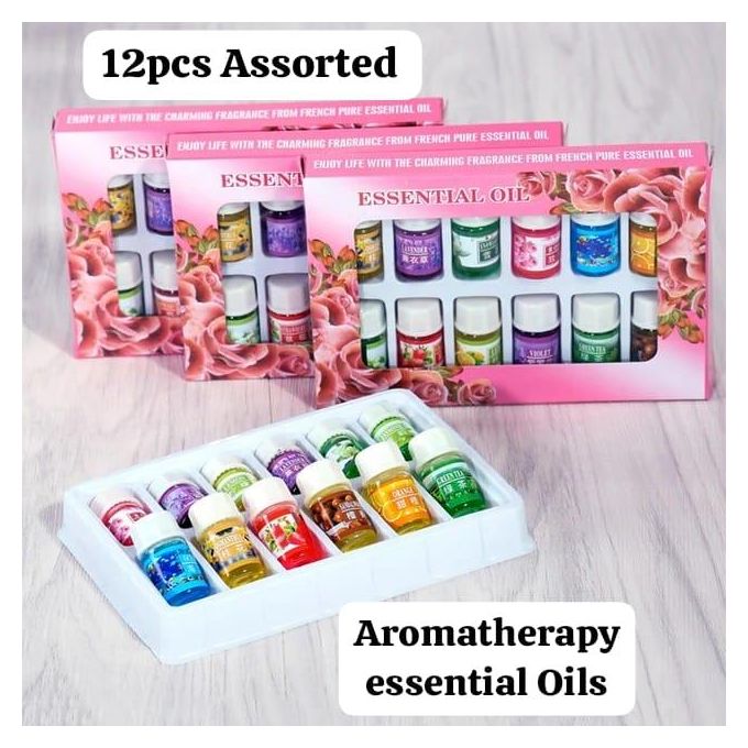🌿 Essential Oils Set – 12-Piece Aromatherapy Oils for Diffusers & Humidifiers (3ml Each) | Ideal for Relaxation, Freshening Rooms, and Household Use