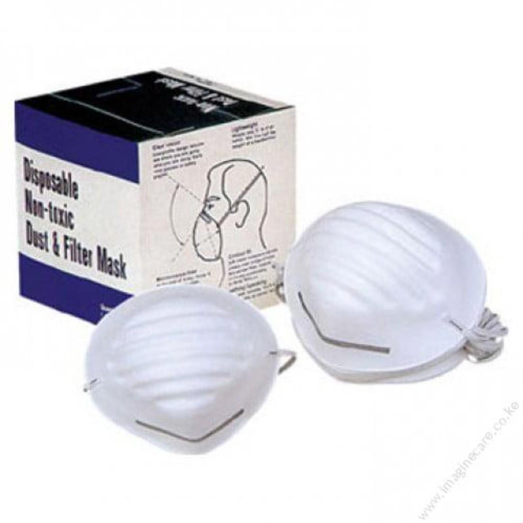 Non-Toxic Particle Dust Mask, Box Of 50, With Metal Clip, Standard Sun Power