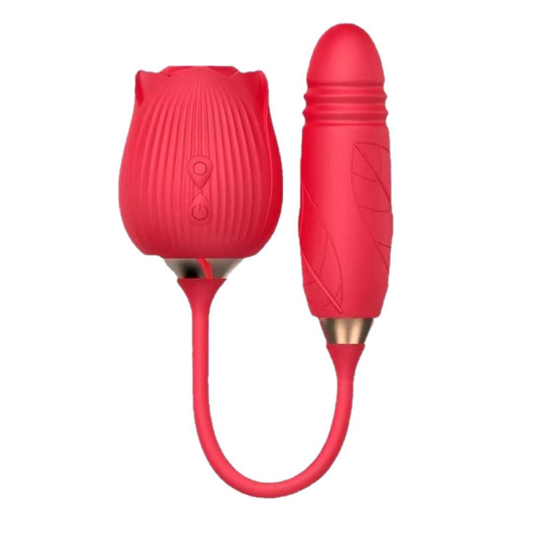 Rose Vibrator DUAL Stimulator Dildo Sex Toy Clitoris Sucking NIPPLE Thrusting Dildo For Women view 5