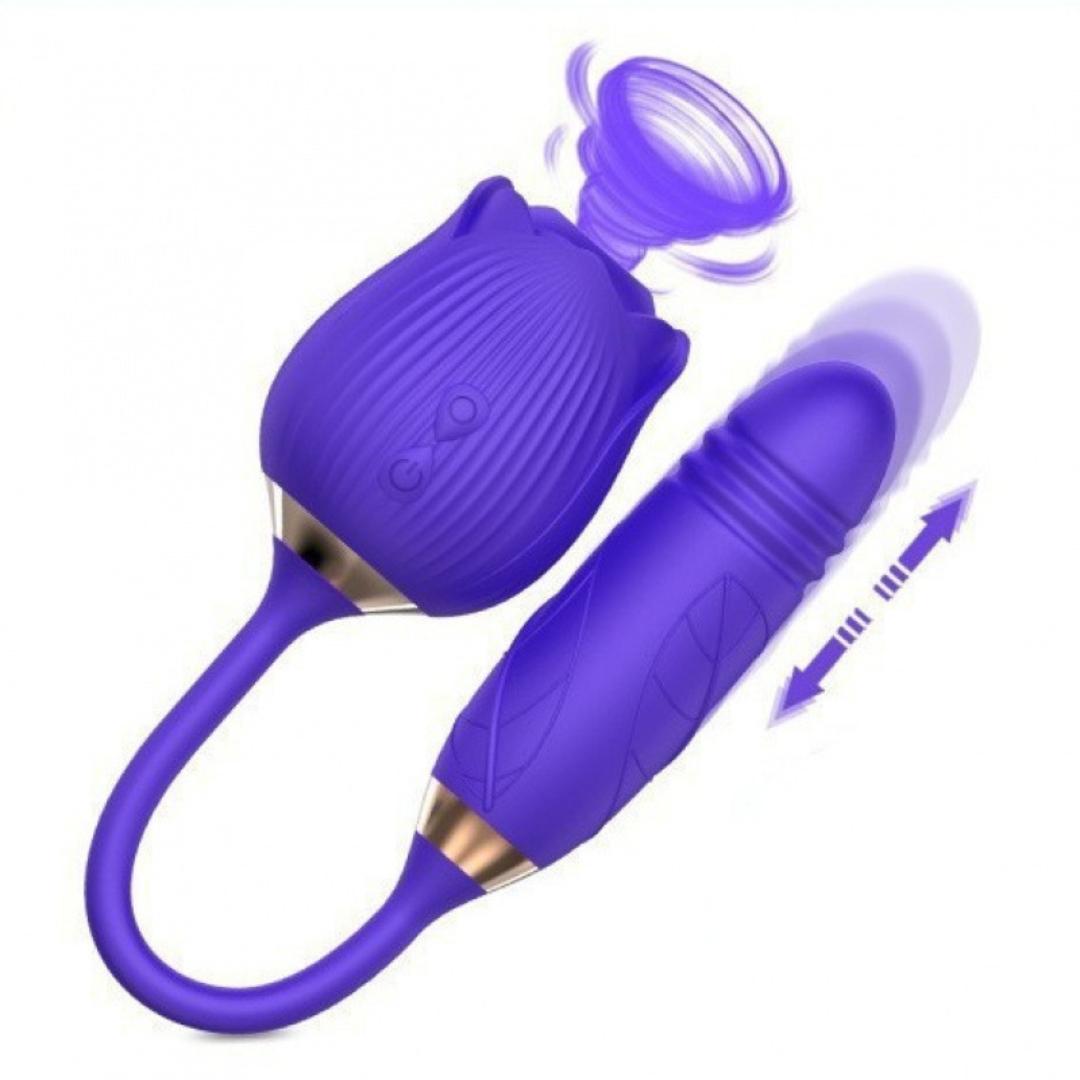 Rose Tongue Licking Vibrator Sex Toy Clitoral Sucker Clitoris Nipples Anal Stimulator Compact Adult Foreplay Solo Play Game Masturbation Gift For Women Ladies Couples
