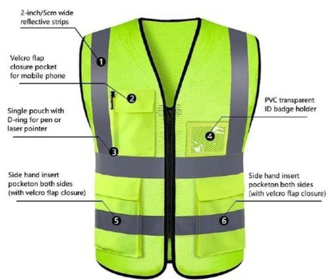 4 PIECES high quality Executive Reflective Vest with pockets