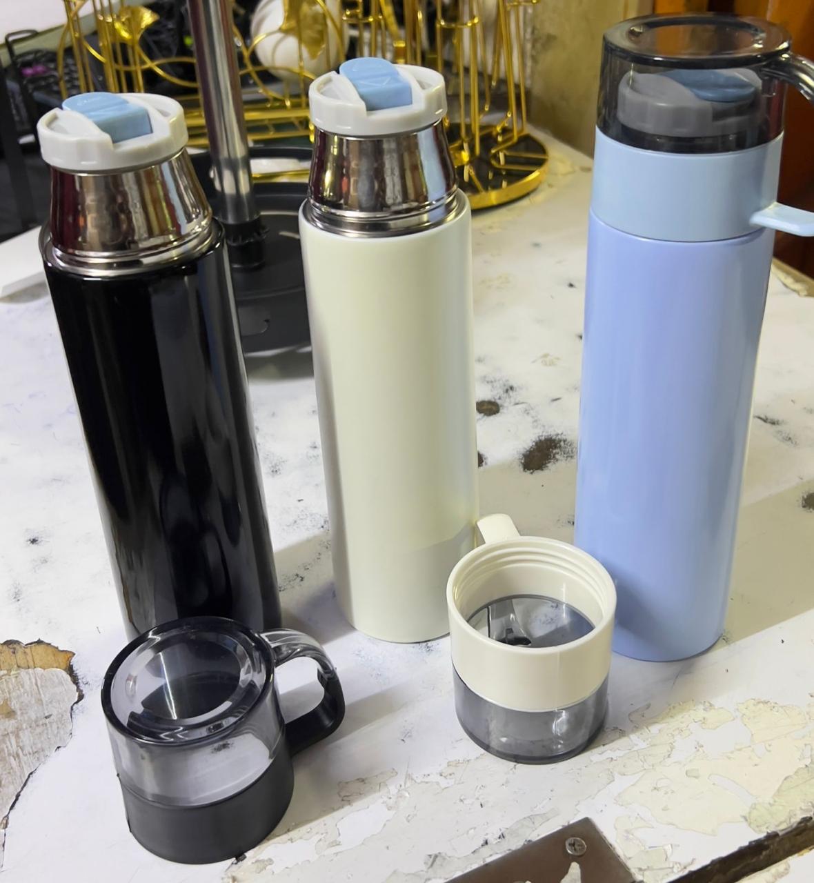 800ML Stainless Steel Large Capacity Metallic Thermos Vacuum Flask Portable Rope Climbing Sports Travel Cup Water