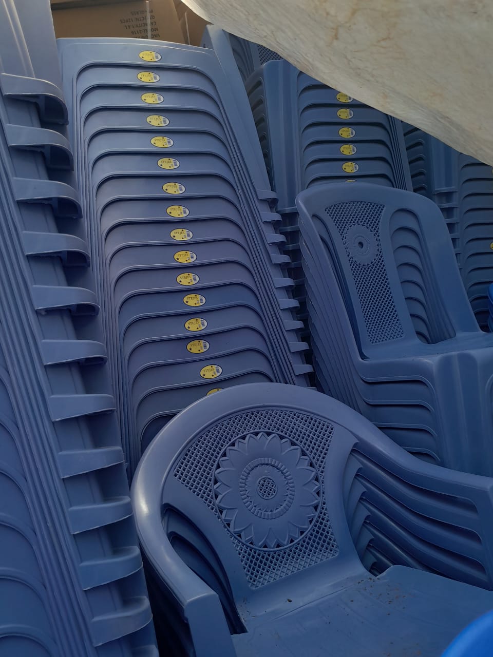 Kenpoly Plastic Chair With Armrest-Blue  Plastic Chair With Armrest-BlueCheck out our newest range of plastic Chairs suited to meet all your office/home and comfort needs. This is a posture friendly e