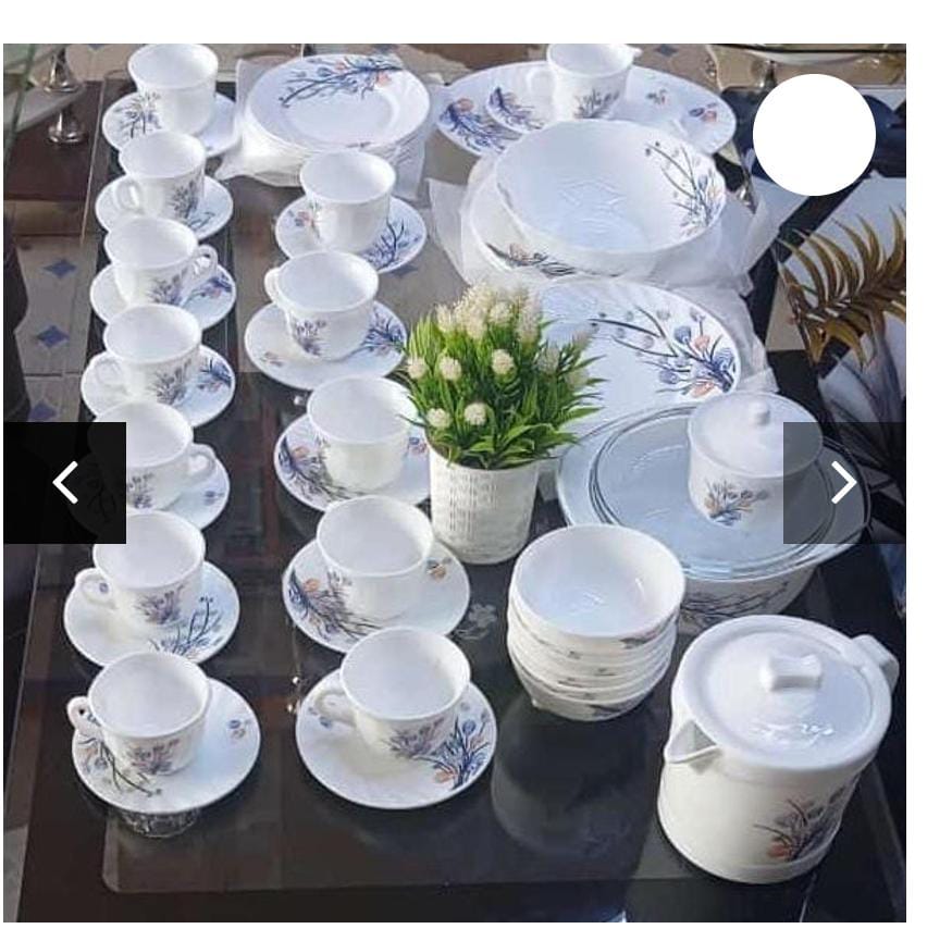 SUNDABESTS Elegant 58-Piece Porcelain Dinner Set – Plates, Bowls, Cups & Saucers – Classic Design, Durable, Perfect for Home, Events & Gifting – Dishwasher Safe