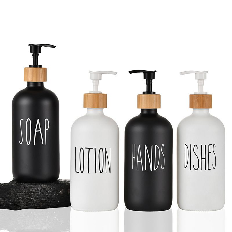 3in1 HANDS - DISHES, SOAP - LOTION branded and unbranded Refillable ceramic s bottle with bamboo base  . Enjoy the effortless dispensing of both soap and lotion, keeping your countertops clutter-free