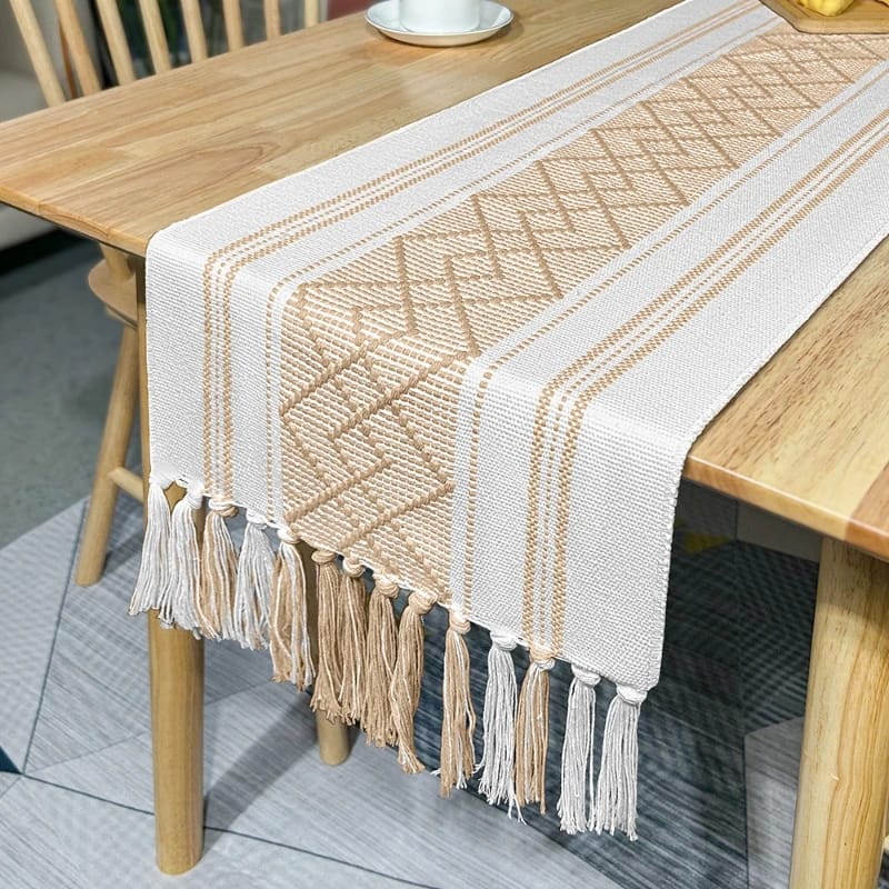 35*210cm Runner Material: Cotton/ Linen Modern Braided Table Runner Elegant Dining Table Decor