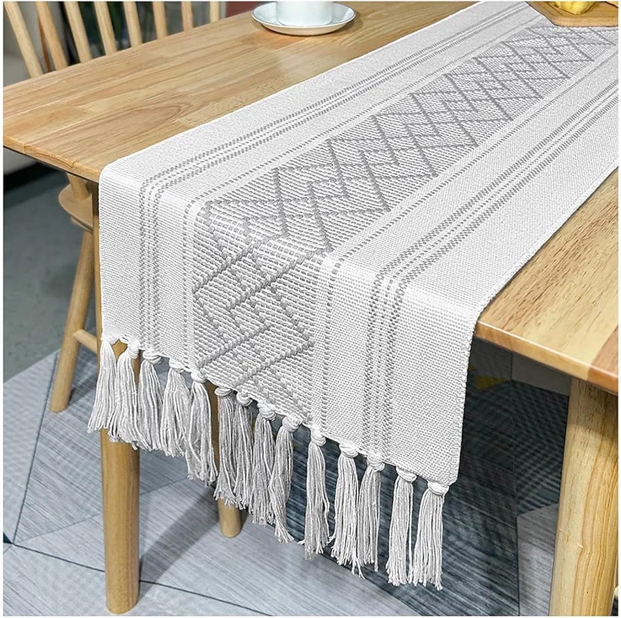 35*210cm Runner Material: Cotton/ Linen Modern Braided Table Runner Elegant Dining Table Decor