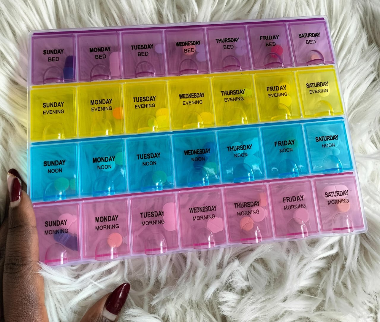 ♦️14 Days Pill Box Organizer ,Practical pill box for a week with 28 days compartments (morning and evening)