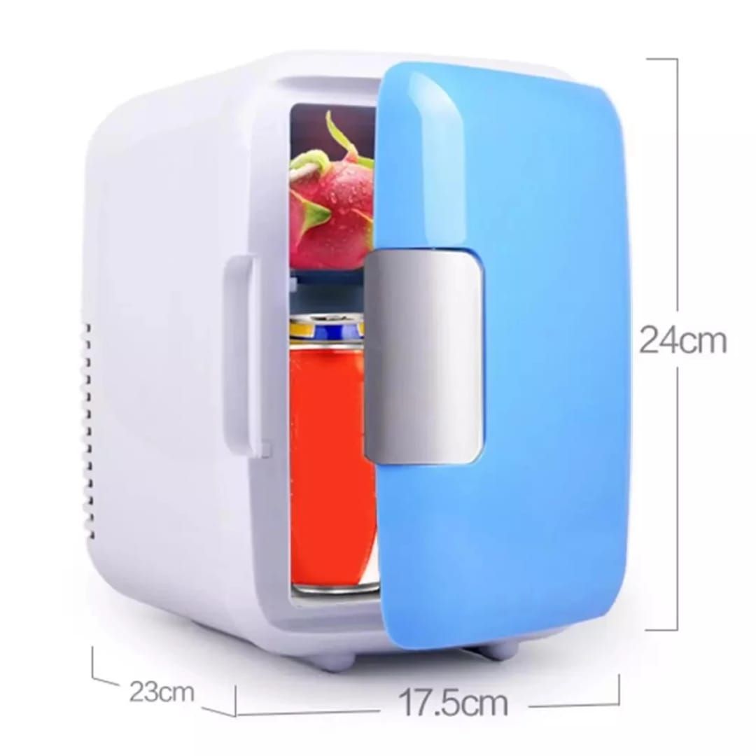 4l  MINI CAR FRIDGE TRAVEL PORTABLE  REFRIGERATOR  AC/DC 12V POWERED COOL HEAT COOLER AND WARMER BOX FOR HOME, OFFICE OR CAR
