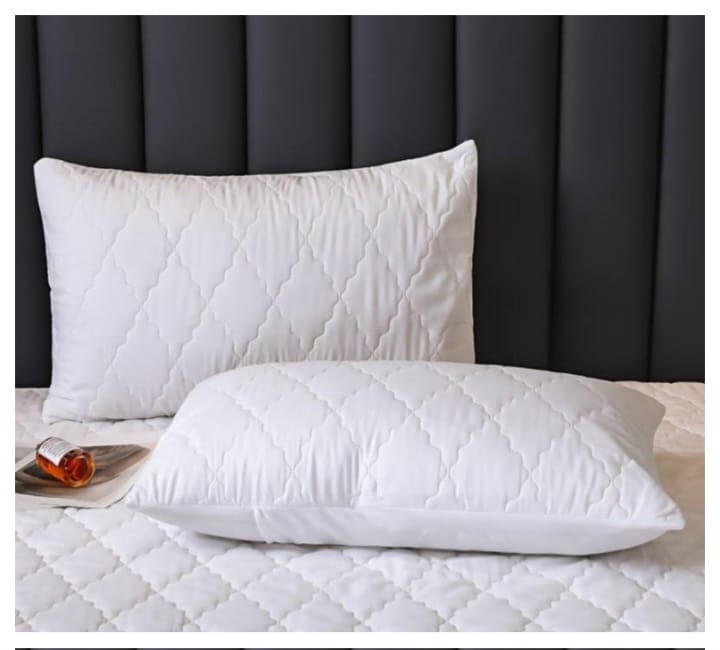 PILLOW PROTECTOR, CLEARANCE SALE!! Hypoallergenic Quilted Waterproof Pillow Protector (A PAIR) in 🔶Grey 🔶Purple  🔶Maroon 🔶Sky blue 🔶White🔶Navyblue for home,hotel, hospital and airbnbs