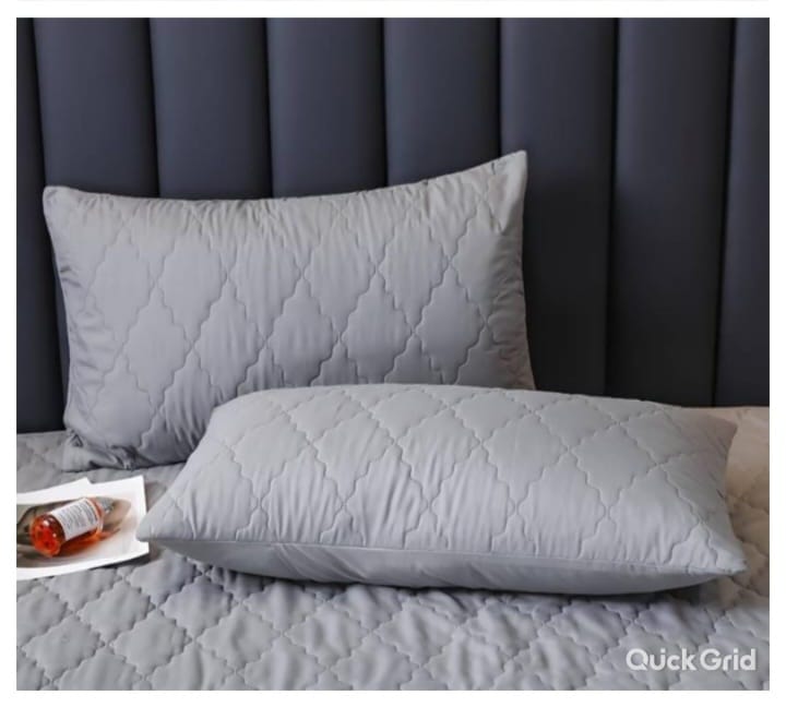 PILLOW PROTECTOR, CLEARANCE SALE!! Hypoallergenic Quilted Waterproof Pillow Protector (A PAIR) in 🔶Grey 🔶Purple  🔶Maroon 🔶Sky blue 🔶White🔶Navyblue for home,hotel, hospital and airbnbs