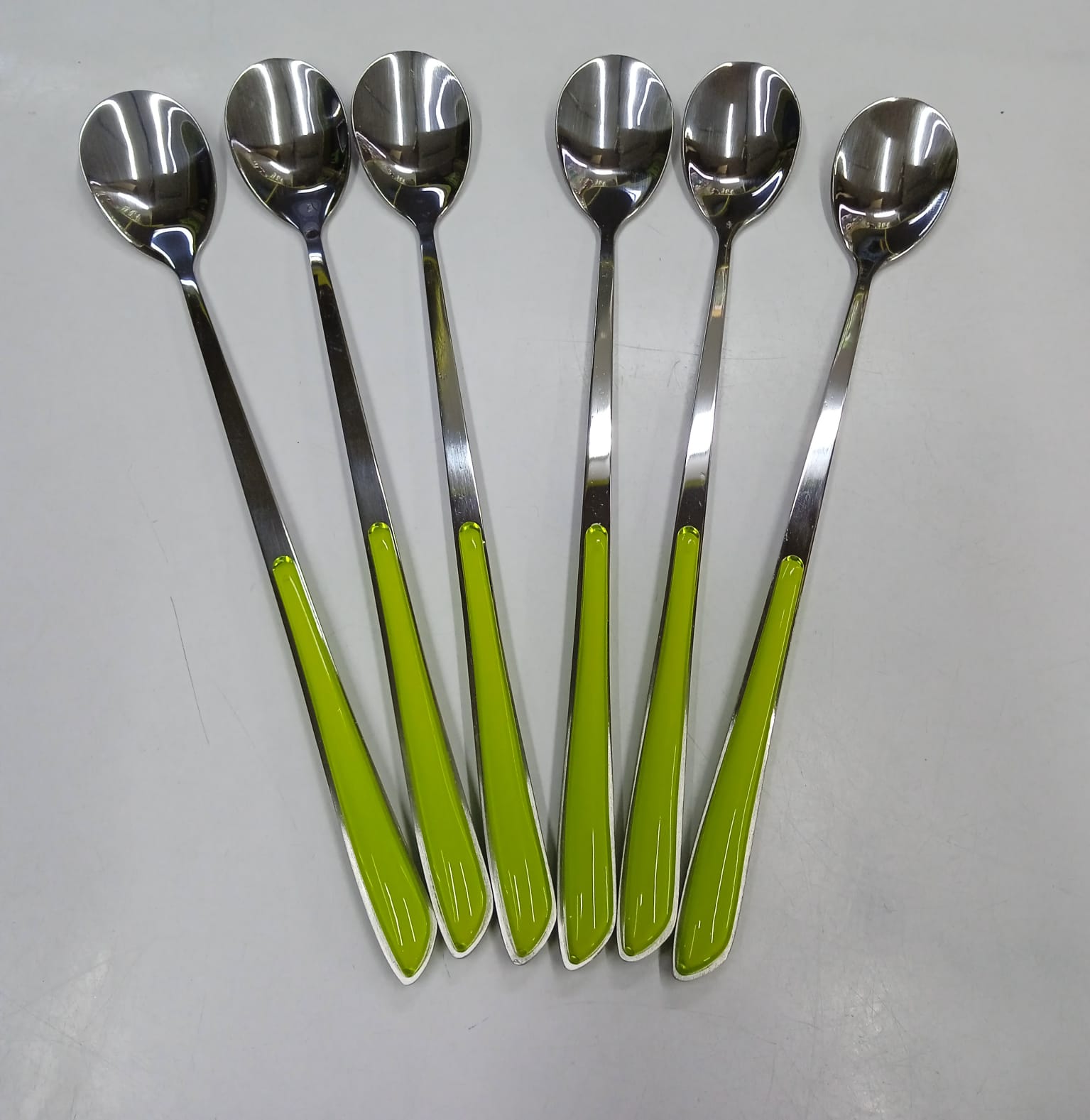 Set of 6pcs high quality stainless steel colored kitchen long tea spoons