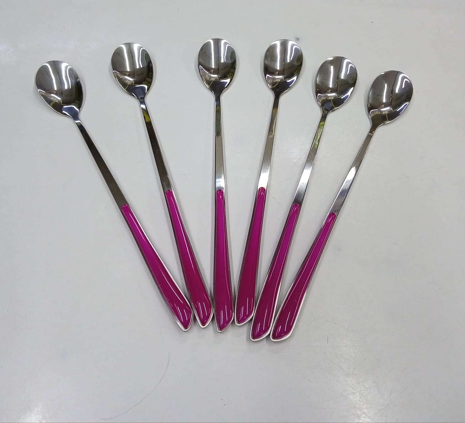 Set of 6pcs high quality stainless steel colored kitchen long tea spoons