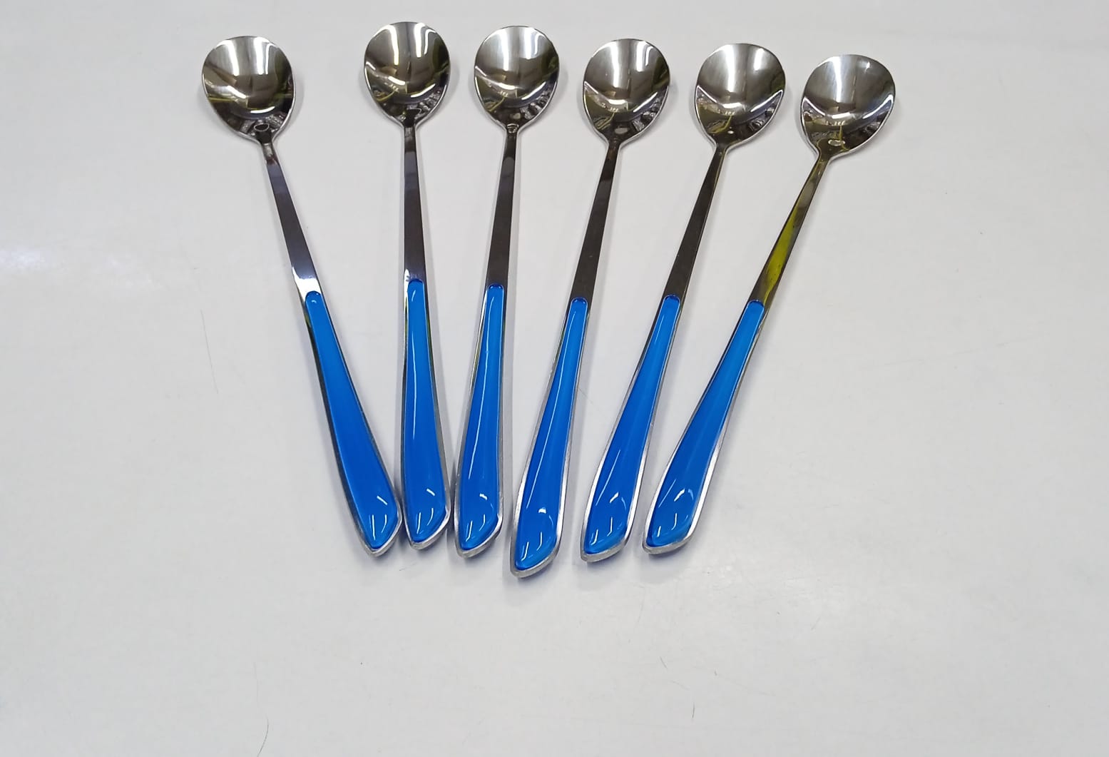 Set of 6pcs high quality stainless steel colored kitchen long tea spoons
