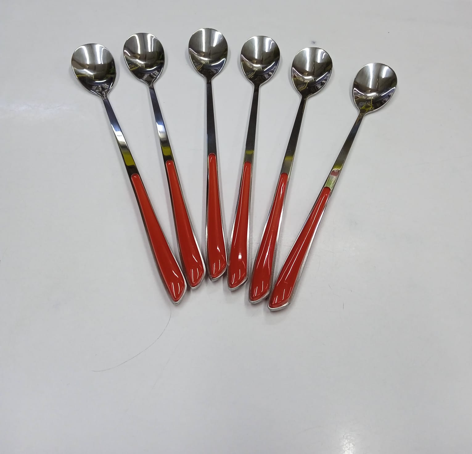 Set of 6pcs high quality stainless steel colored kitchen long tea spoons