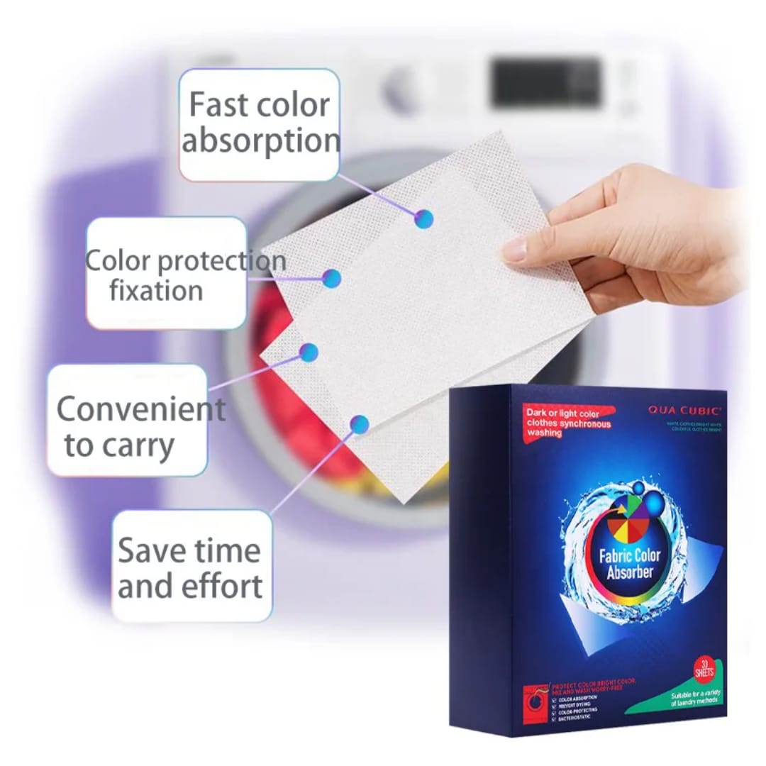 50PCS Fabric Color Absorber Sheets, Anti-Dyeing Fabric Color Absorbing Paper, Cross-Resistant Dyeing Sheets Suces Clothing Color Absorbent Film, Colour & Dirt Catcher Household Washing Machine