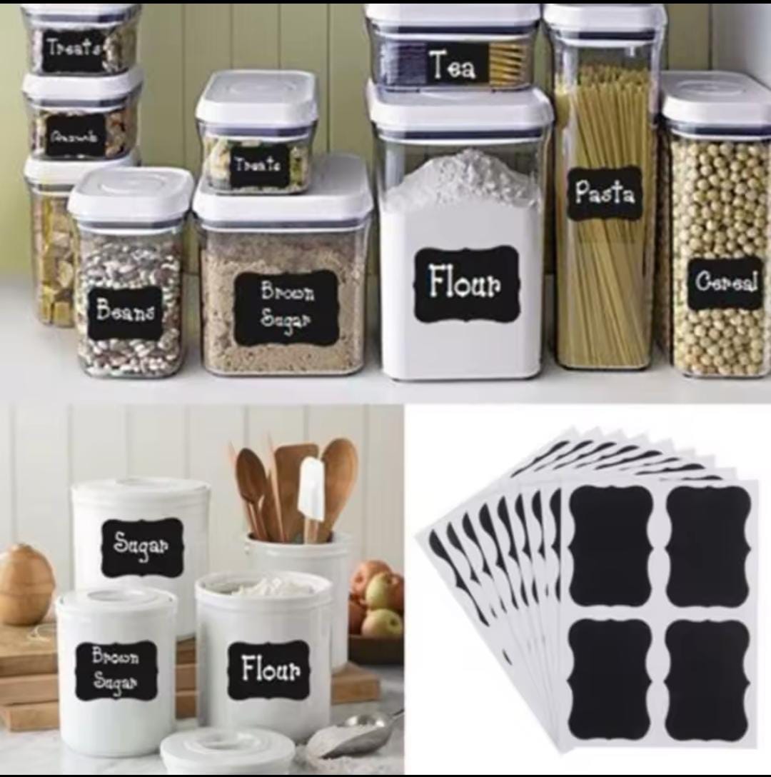 Pantry sticker organizing labels labels plus 1pen per pack Easy to write and erase Pantry sticker organizing labels IN 80PCS AND 24PCS