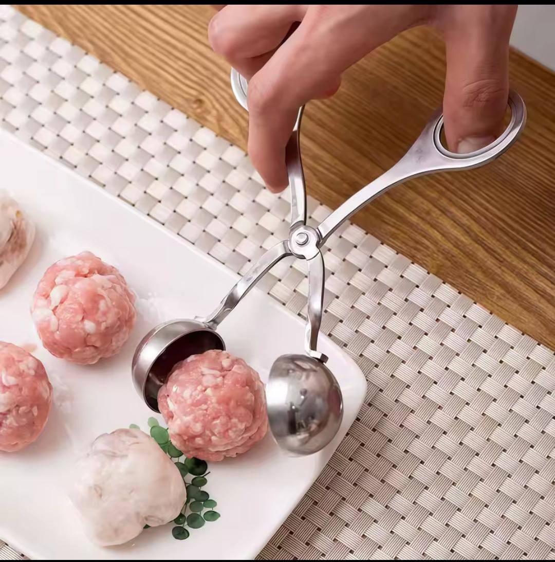 Meat ball maker, stainless steel tongs, food mould