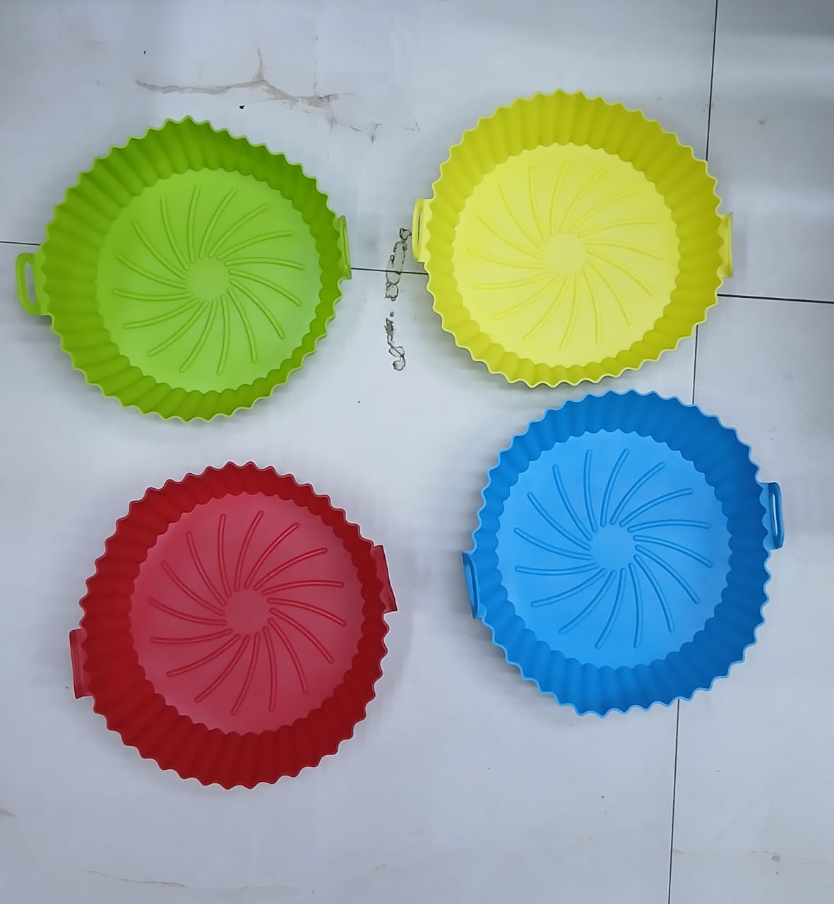 1PC  Air Fryer Silicone Liners/  baking sheets Reusable for Air Fryer Oven Microwave Accessories, Better than Disposable Paper Liner (blue, red and pink,) Air Fryer Liners