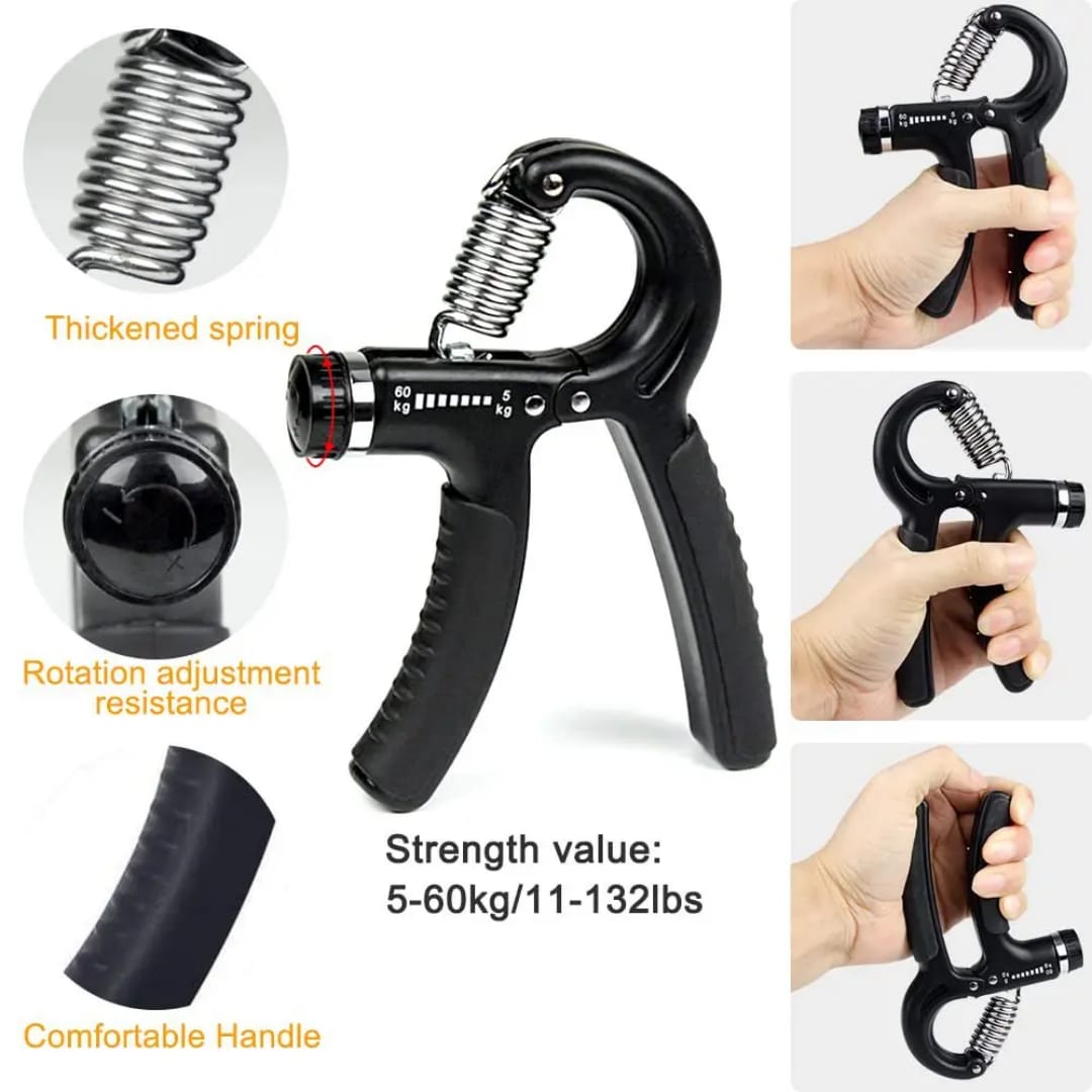 5PCS Hand Grip Strengthener Set | Strength Training Equipment Forearm Finger Exerciser | Finger Stretcher 5-60 kg Adjustable Hand Gripper | Exercise Ring & Grip Ball for Athletes, Gym Training