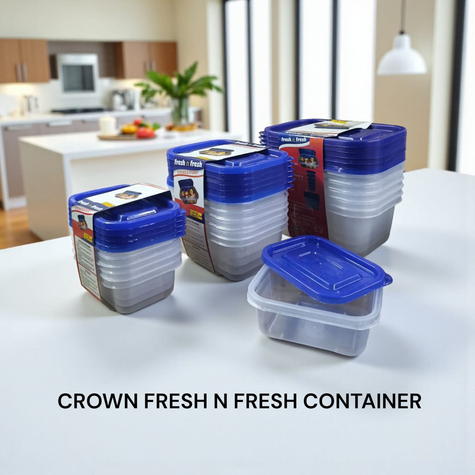 6pcs Fresh N Fresh Rectangular food Containers for fridge and food storage in 3sizes * 150ml , 400ml –and * 800ml