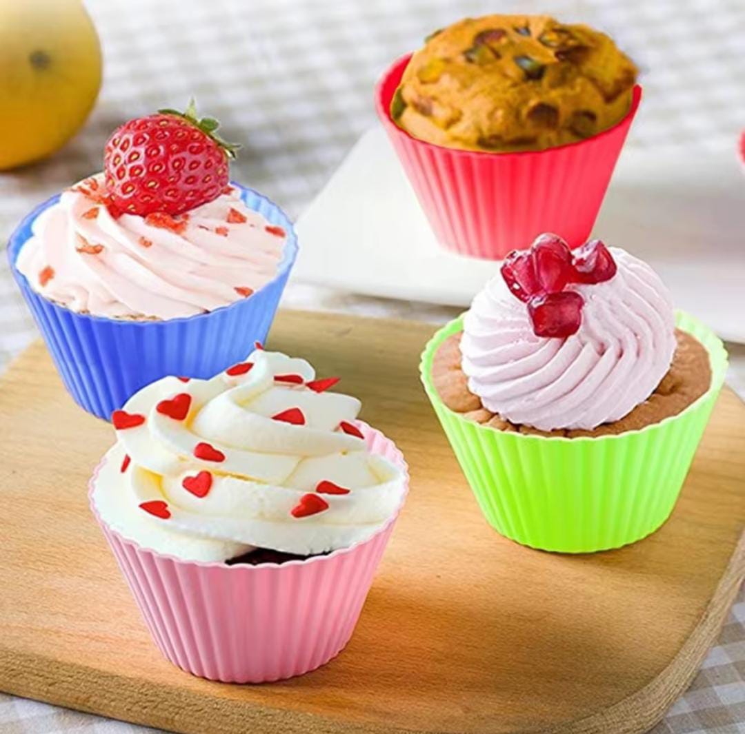 Silicone Cupcake molds multicoloured, reusable and easy to clean