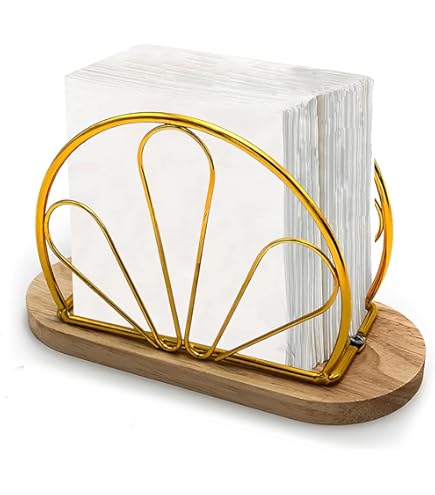 🍍Metallic hemisphere bamboo base serviet holder in black and white, 2 designs and in 2 colours black or gold