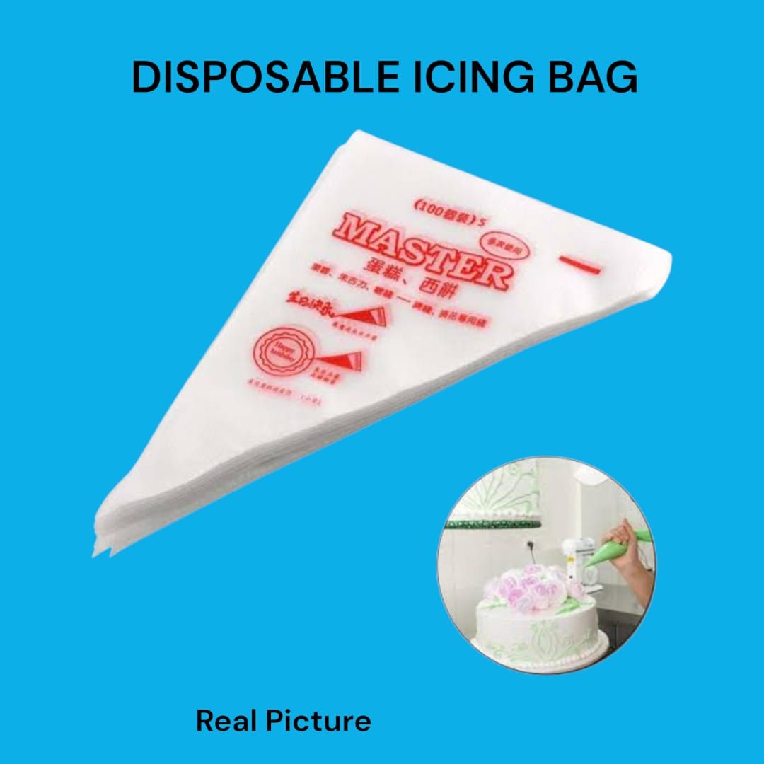 Disposable Icing Bag – 100pcs Pack, Cake decorating with cream or icinh✔️ Piping flowers, borders & writing on cakes
✔️ Filling cupcakes, donuts & pastries, Disposable – no washing needed, saves time