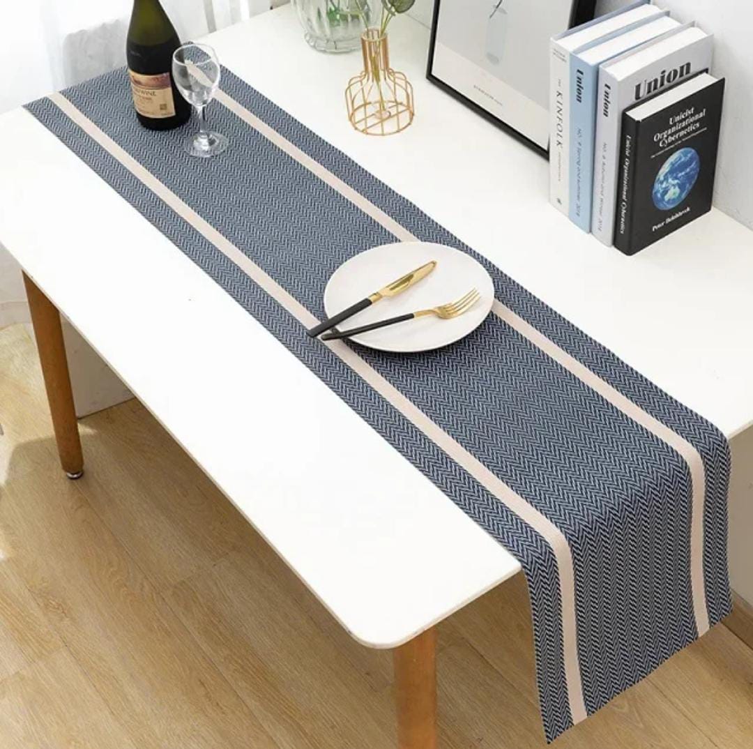 Table mats ,6pcs pvc material  plus one table runner(30*180cm) , waterproof and easy to wash. Elevates your dining area with a stylish finish
