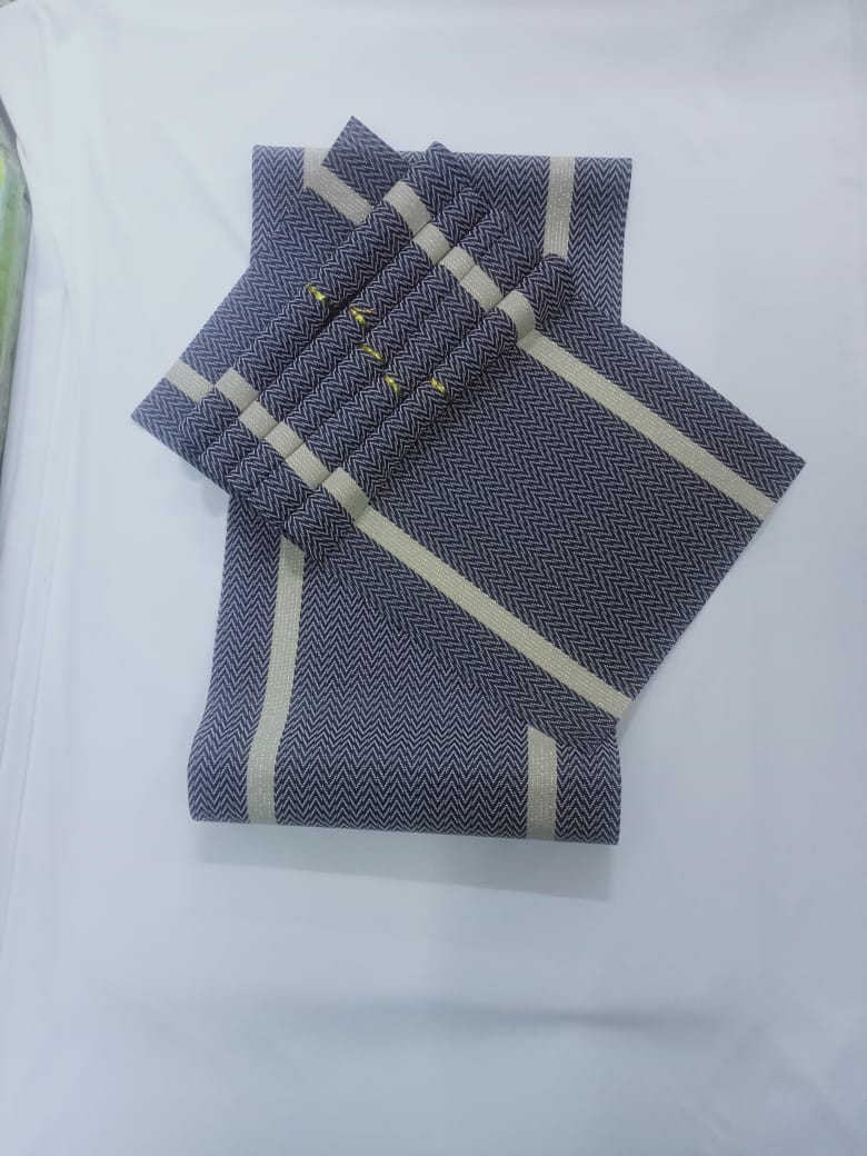 Table mats ,6pcs pvc material  plus one table runner(30*180cm) , waterproof and easy to wash. Elevates your dining area with a stylish finish
