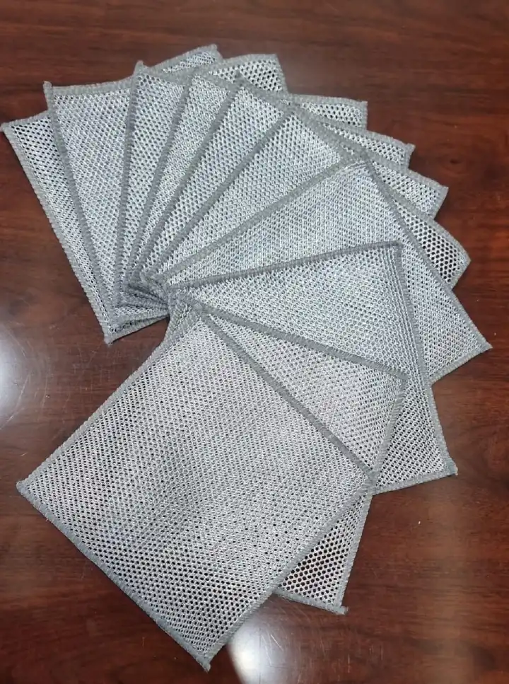 10pcs pack silver rag double sided cleaning pads, does not get torn, good for nonstick sufurias too